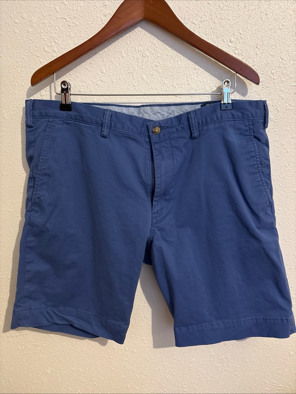 Ralph Lauren Men's Navy Blue Flat Front Chino Shorts #1028CL